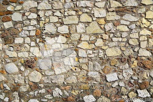 Image of Old wall texture of various stones