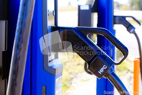 Image of HPC Charger Plug at EV Charging Station