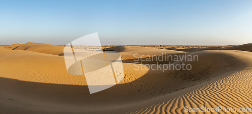 Image of Panorama of dunes in Thar Desert, Rajasthan, India