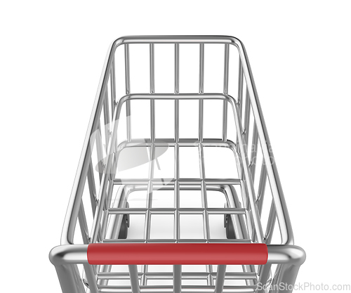 Image of Empty metal shopping cart