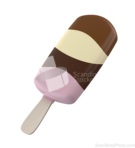 Image of Ice cream coated with four different chocolates