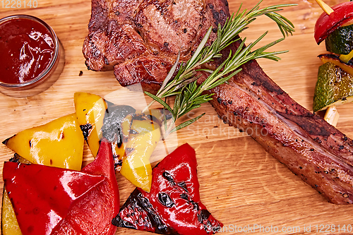 Image of The Barbecue Tomahawk Steak on Cutting Board