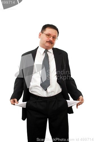 Image of Man turning his empty pockets inside