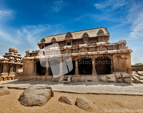 Image of Five Rathas. Mahabalipuram, Tamil Nadu, South India