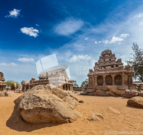 Image of Five Rathas. Mahabalipuram, Tamil Nadu, South India