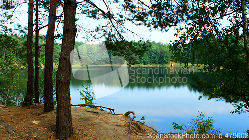 Image of landscape with lake in the forest