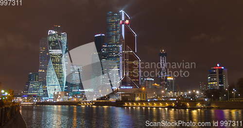 Image of Moscow city (Moscow International Business Center) , Russia night