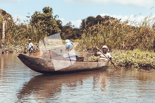 Image of Life in madagascar countryside on river