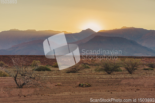 Image of Brandberg Mountain sunrise in Namibia, Africa