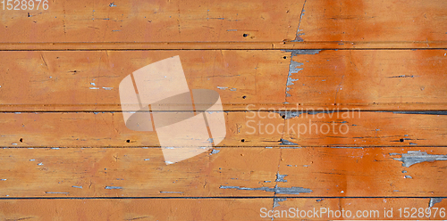 Image of Old wood board painted orange. Banner background