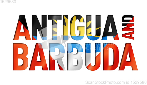 Image of Antigua and Barbuda flag text font