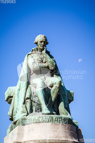 Image of Lamarck statue in the Jardin des plantes Park, Paris, France