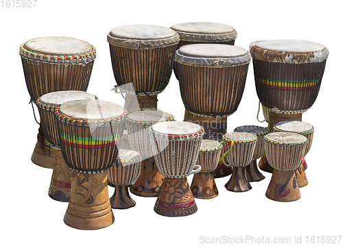 Image of lots of african drums