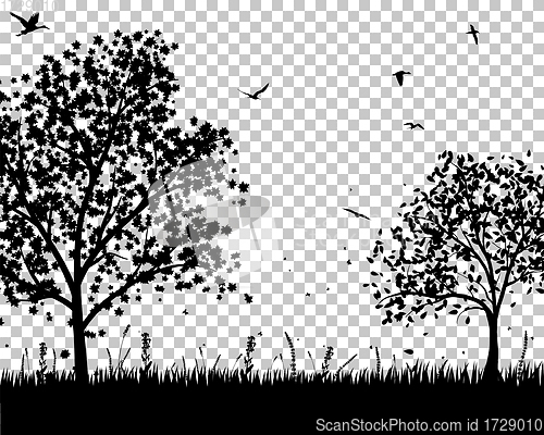 Image of meadow silhouettes