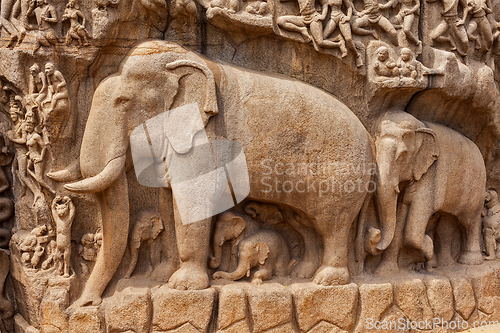 Image of Descent of the Ganges and Arjuna's Penance, Mahabalipuram, Tamil