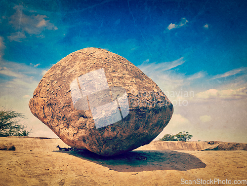 Image of Krishna's butterball - balancing giant natural rock stone