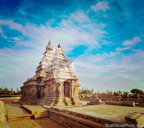 Image of Shore temple - World heritage site in Mahabalipuram, India