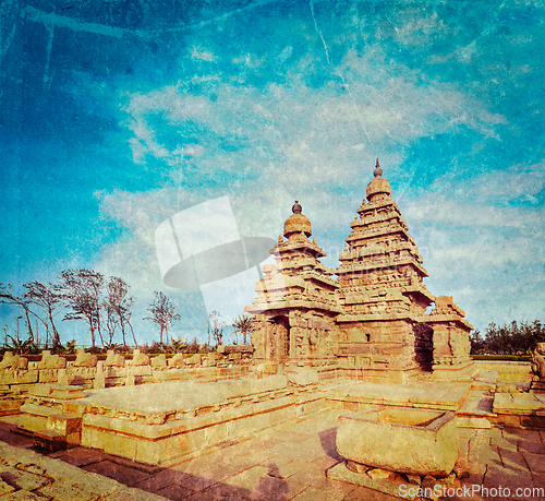 Image of Shore temple - World heritage site in Mahabalipuram, India