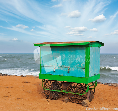 Image of Cart on beach, Tamil Nadu, India