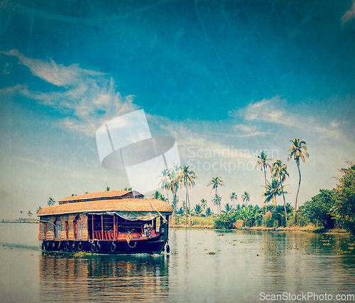 Image of Houseboat on Kerala backwaters, India