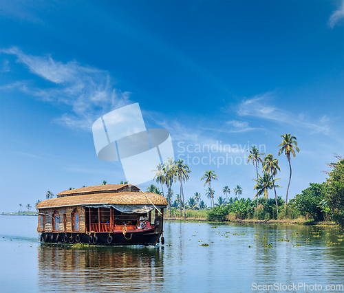 Image of Houseboat on Kerala backwaters, India