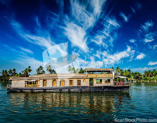 Image of Houseboat on Kerala backwaters, India