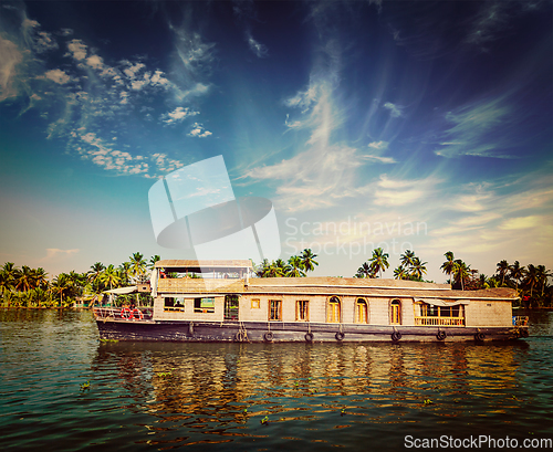 Image of Houseboat on Kerala backwaters, India