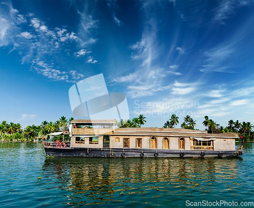 Image of Houseboat on Kerala backwaters, India