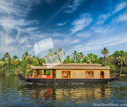 Image of Houseboat on Kerala backwaters, India