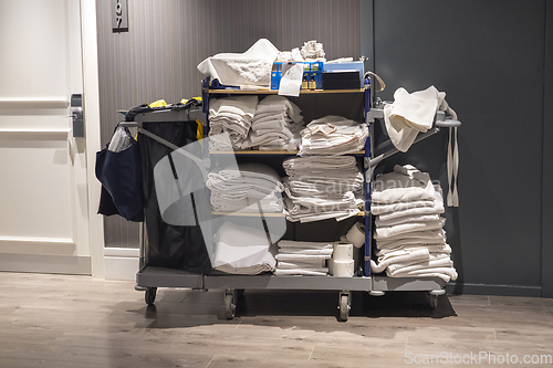 Image of Cleaning at the hotel linen change