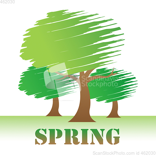 Image of Spring Trees Indicates Nature Woods And Springtime