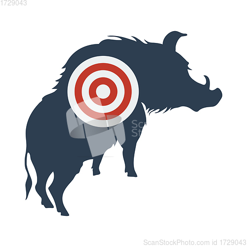 Image of Icon Of Boar Silhouette With Target