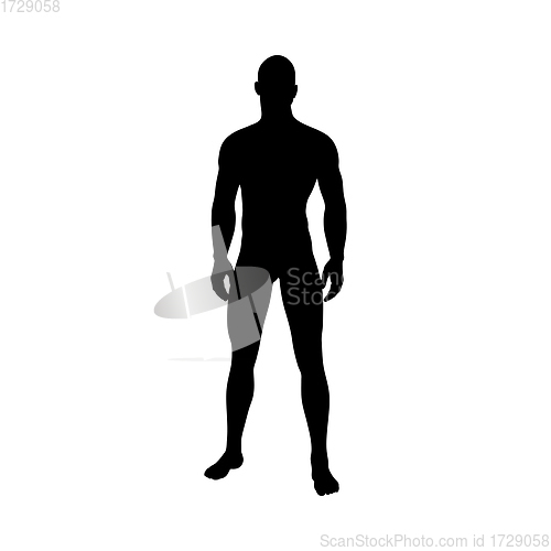 Image of Sitting Pose Man Silhouette