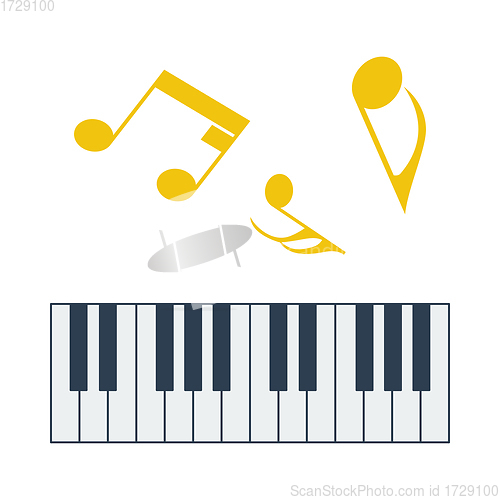 Image of Icon Of Piano Keyboard In Ui Colors