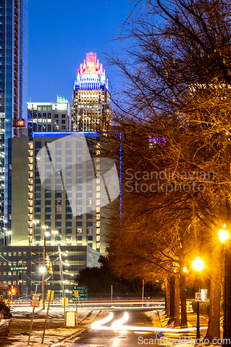 Image of Downtown Charlotte North Carolina USA at Sunrise