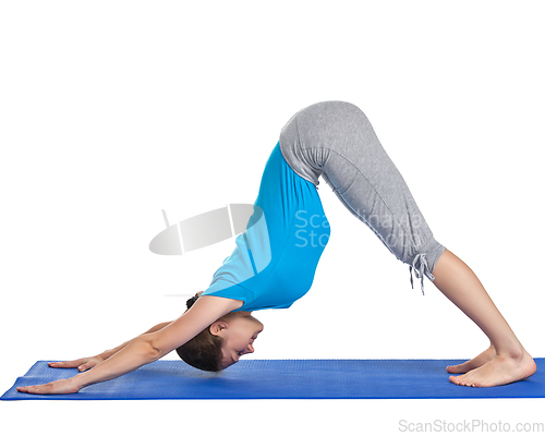 Image of Yoga - young beautiful woman doing yoga asana excerise isolated