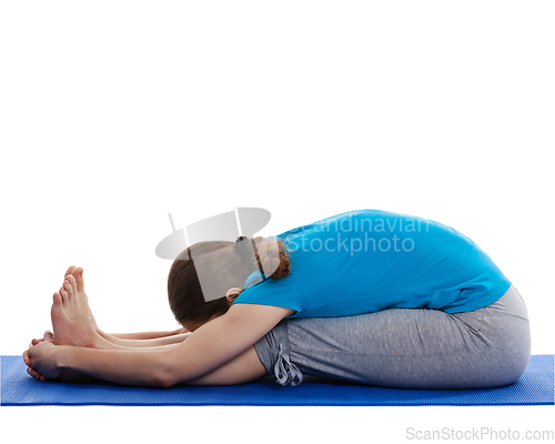 Image of Yoga - young beautiful woman doing yoga asana excerise isolated