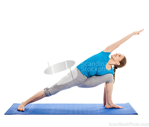 Image of Yoga - young beautiful woman doing yoga asana excerise isolated