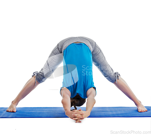 Image of Yoga - young beautiful woman doing yoga asana excerise isolated