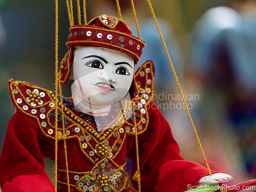 Image of Wooden Burmese marionette