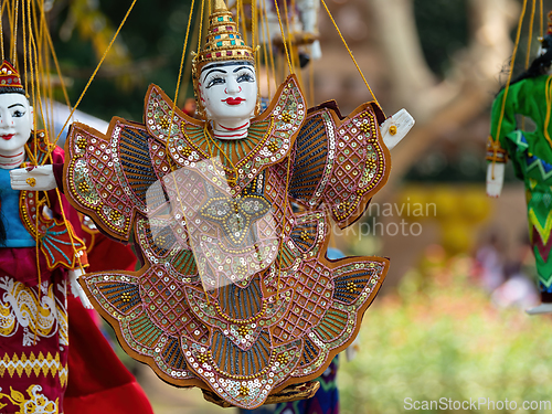 Image of Wooden Burmese marionette