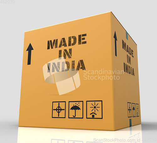 Image of Made In India Indicates Asia Import 3d Rendering