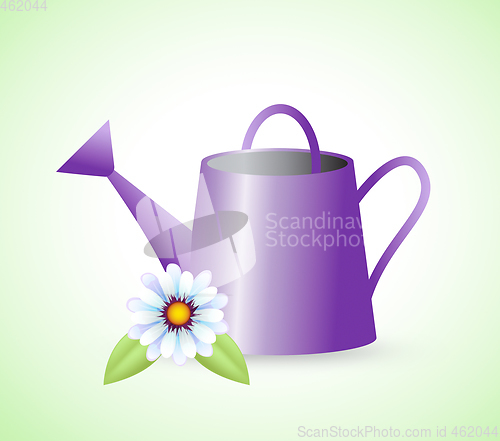 Image of Watering Can Represents Plant Outdoors 3d Illustration