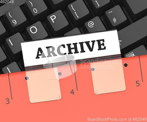 Image of Archive File Shows Data Storage 3d Rendering