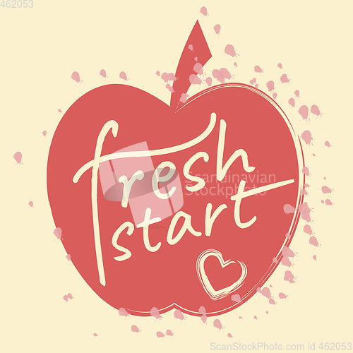 Image of Fresh Start Apple Means Beginnings Future And Rejuvenating