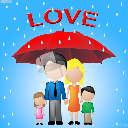 Image of Family Love Represents Caring And Compassionate Families 
