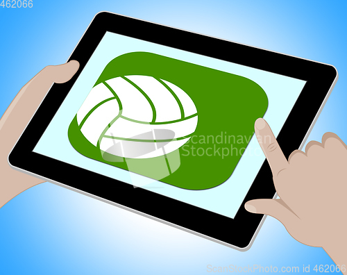 Image of Soccer Online Indicates Tablet Footbal 3d Illustration