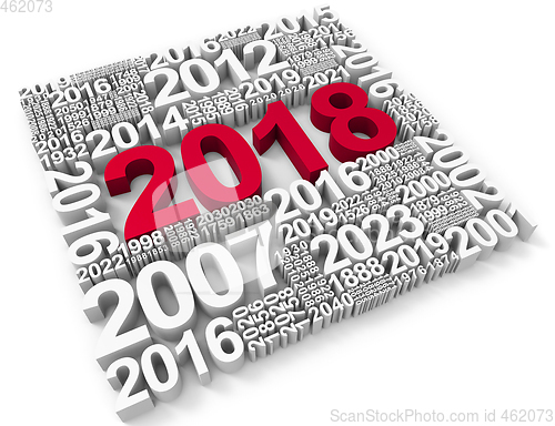 Image of Twenty Eighteen Shows New Year 2018 3d Rendering