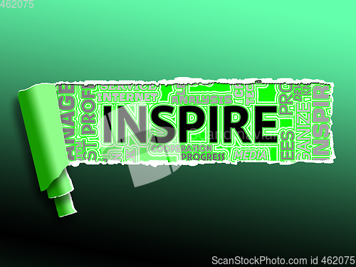 Image of Inspiration Word Indicates Positive Motivate 3d Illustration