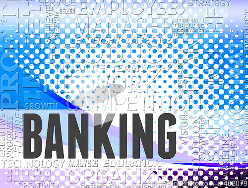 Image of Banking word shows online bank and ebanking